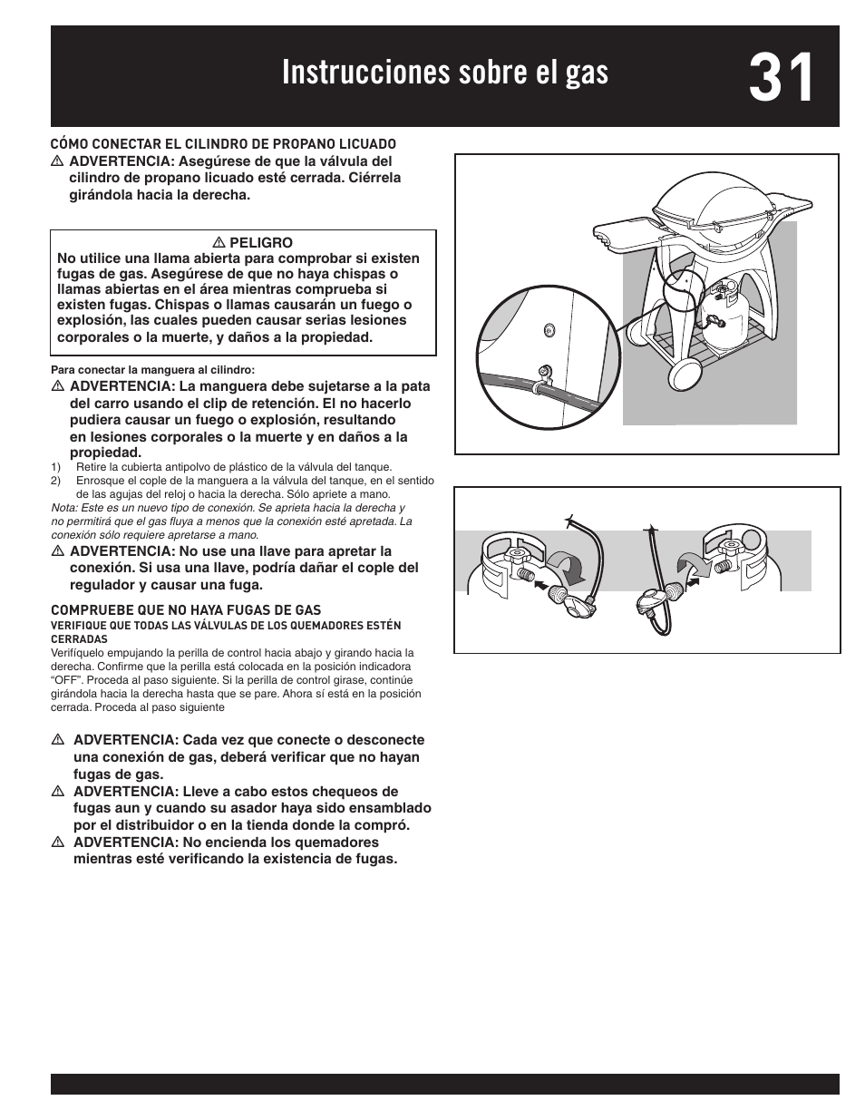 Instrucciones sobre el gas | weber 77576 User Manual | Page 31 / 56