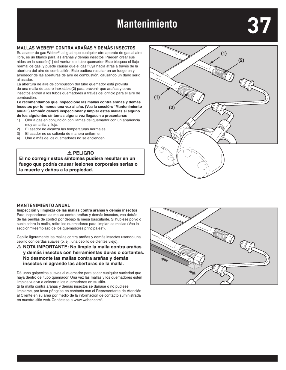 Mantenimiento | weber 77576 User Manual | Page 37 / 56