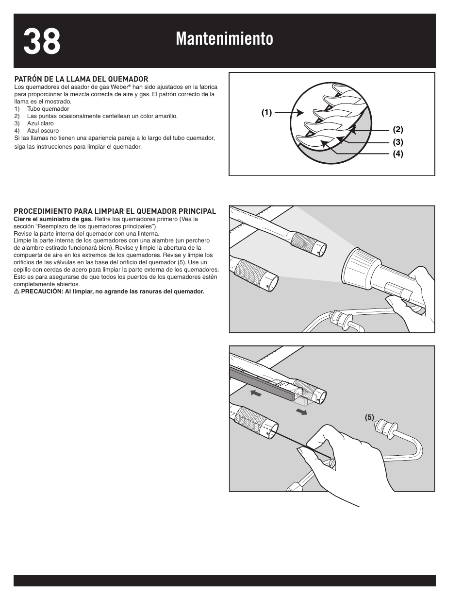 Mantenimiento | weber 77576 User Manual | Page 38 / 56