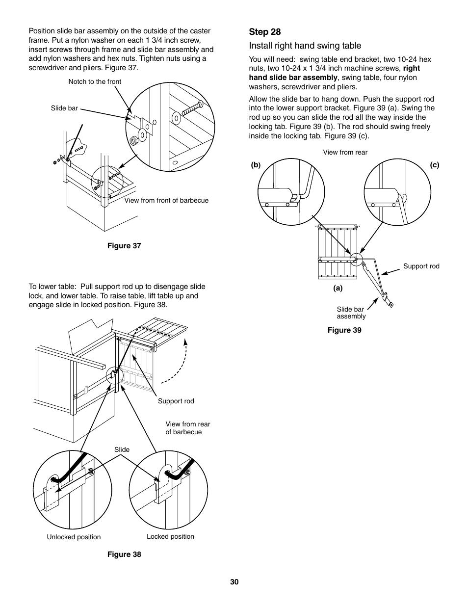 Install right hand swing table | weber 5500 User Manual | Page 30 / 48