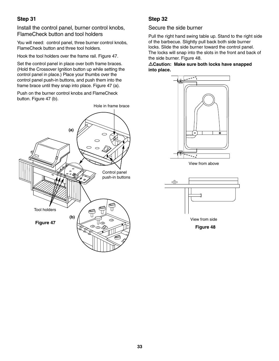 Secure the side burner | weber 5500 User Manual | Page 33 / 48