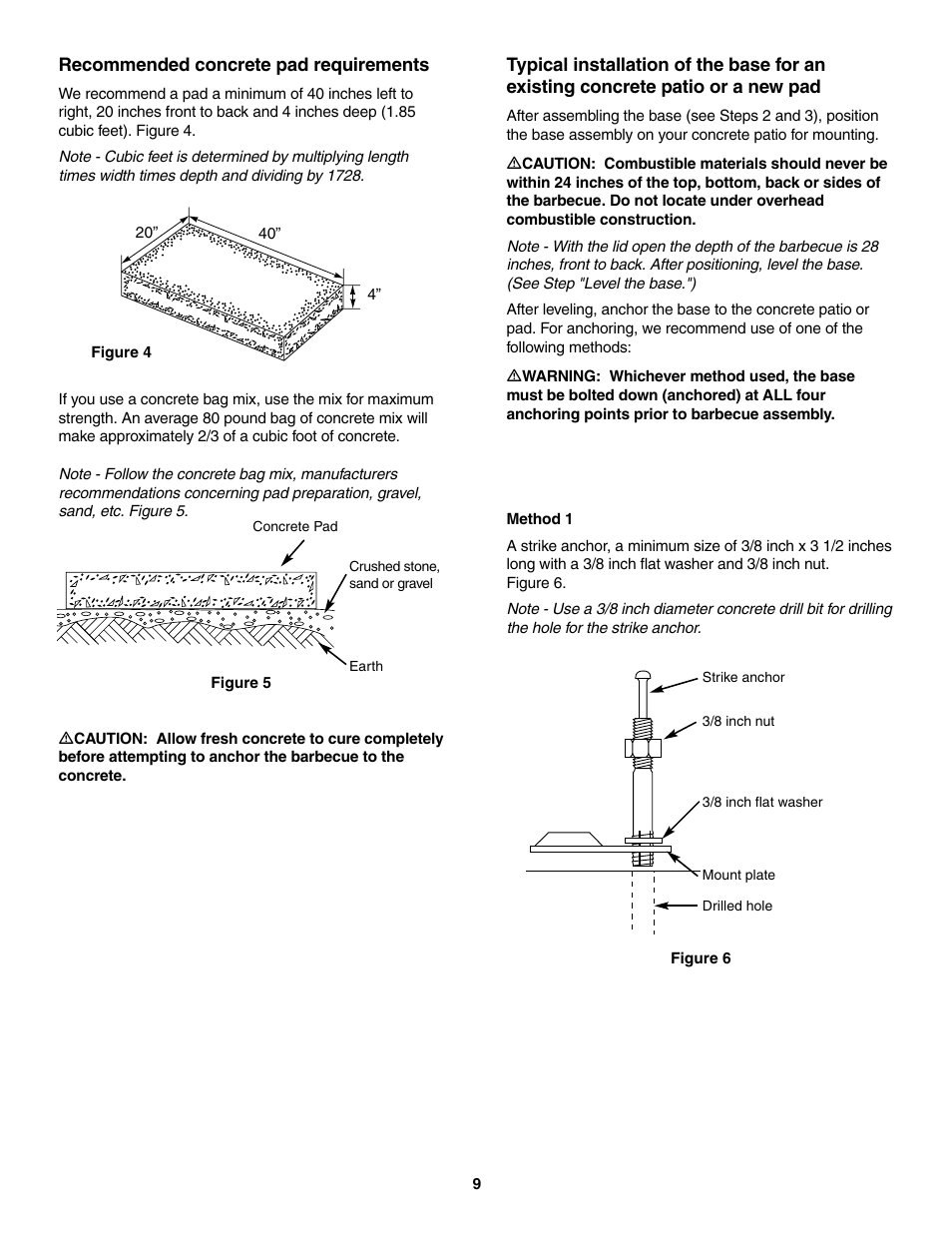 Recommended concrete pad requirements | weber 5500 User Manual | Page 9 / 48