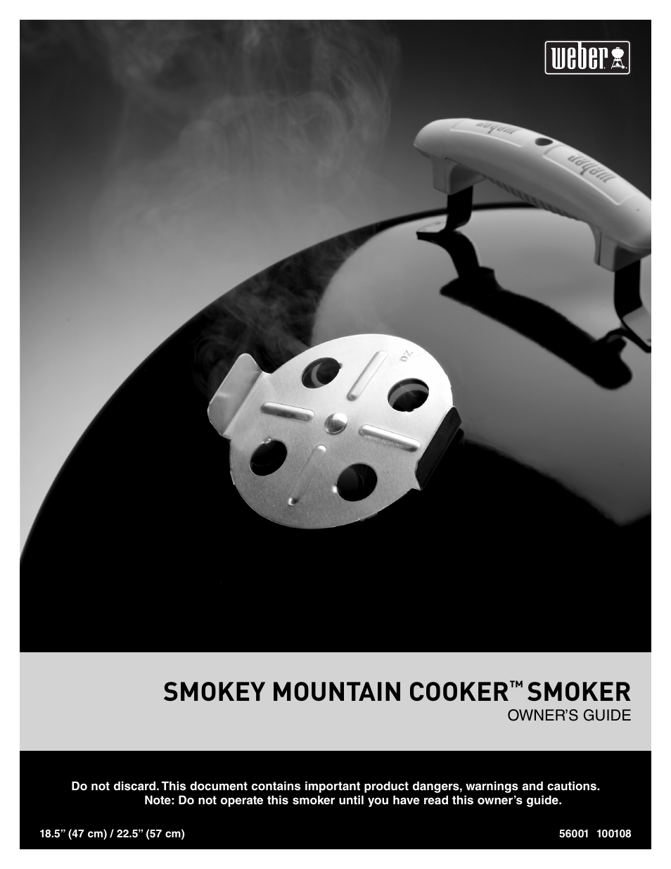 weber SMOKEY MOUNTAIN COOKER 100108 User Manual | 20 pages
