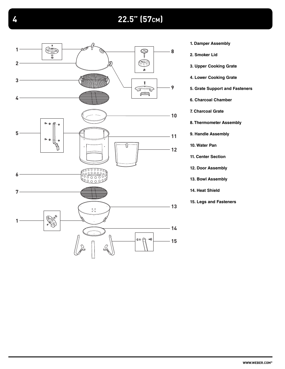 weber SMOKEY MOUNTAIN COOKER 100108 User Manual | Page 4 / 20