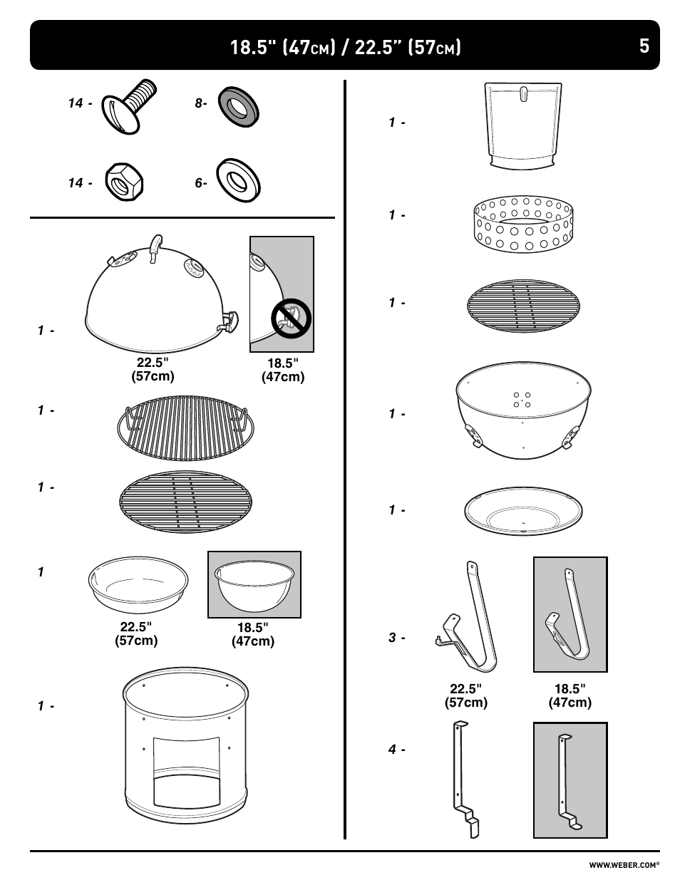 weber SMOKEY MOUNTAIN COOKER 100108 User Manual | Page 5 / 20