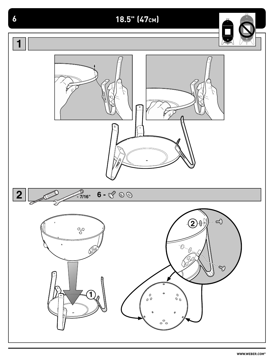 weber SMOKEY MOUNTAIN COOKER 100108 User Manual | Page 6 / 20