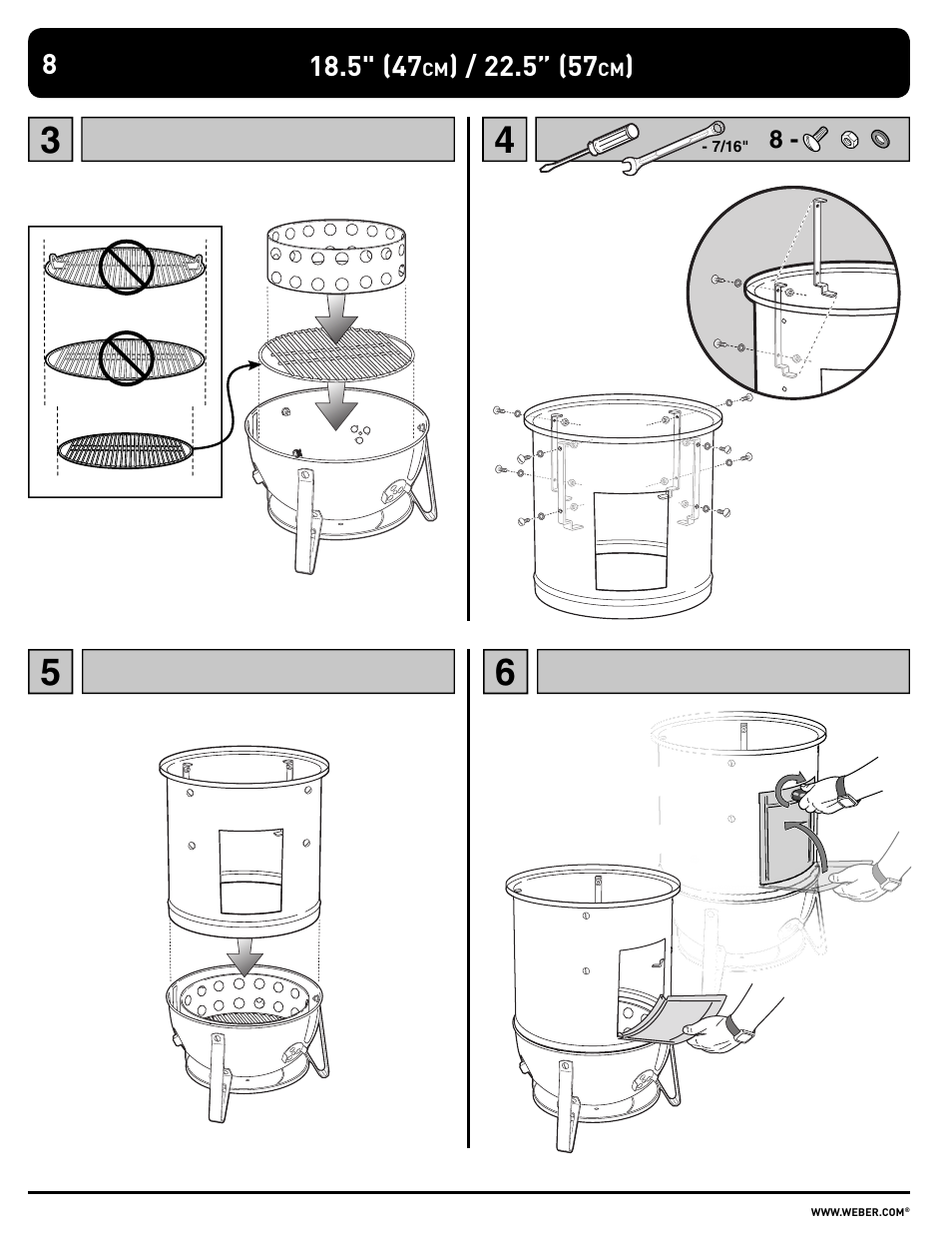 weber SMOKEY MOUNTAIN COOKER 100108 User Manual | Page 8 / 20
