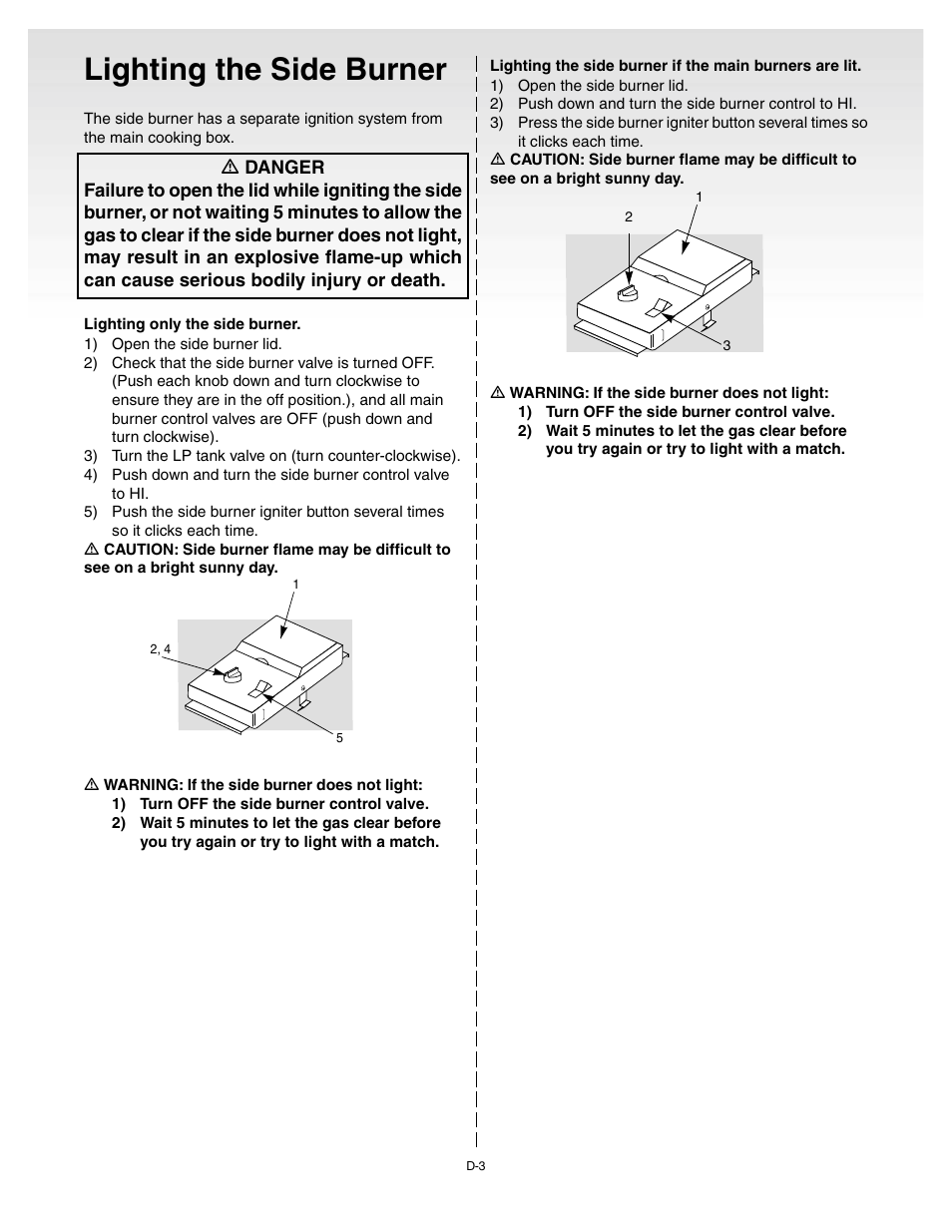 Lighting the side burner | weber Genesis Gold C User Manual | Page 20 / 32