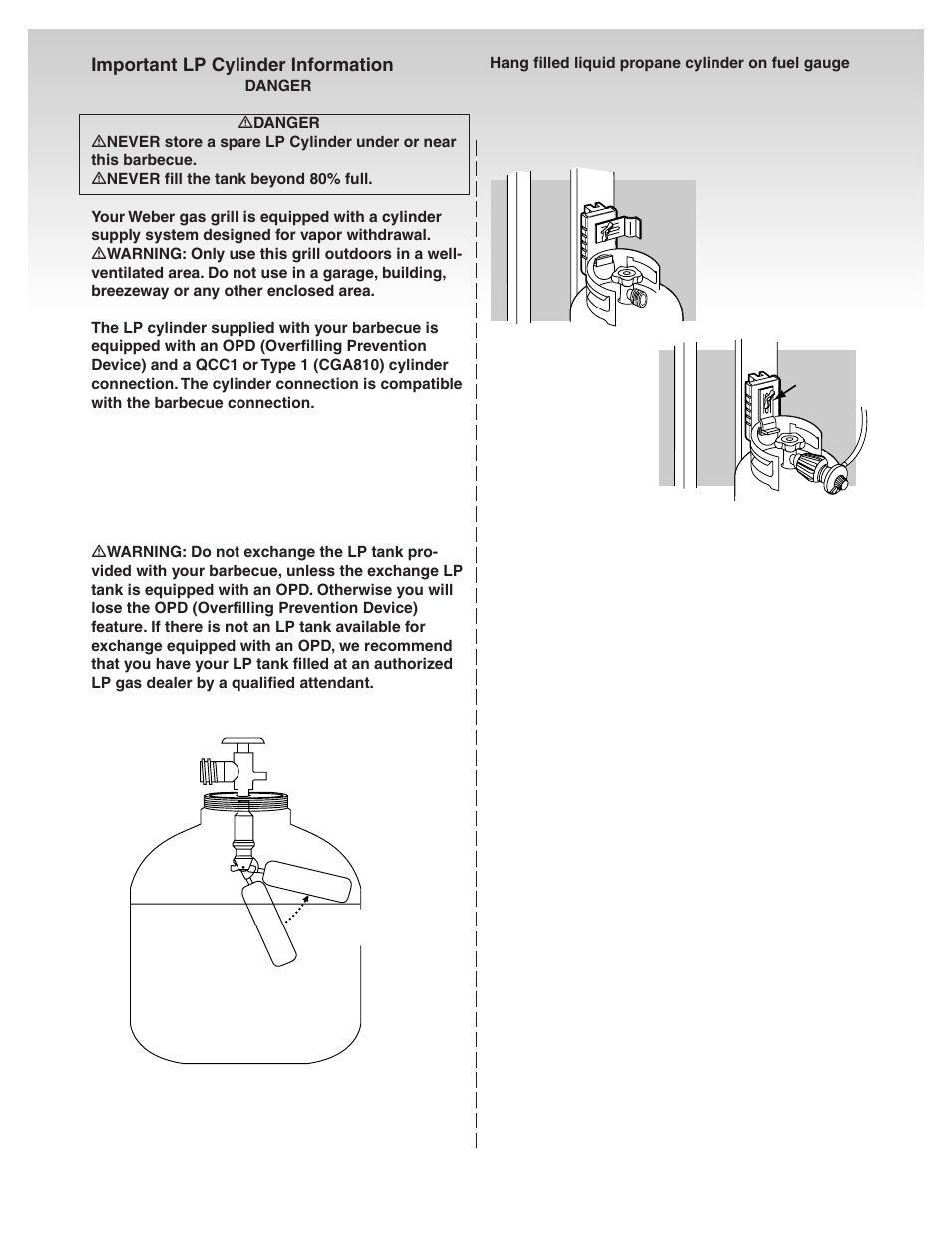 Important lp cylinder information | weber 41081 User Manual | Page 15 / 34