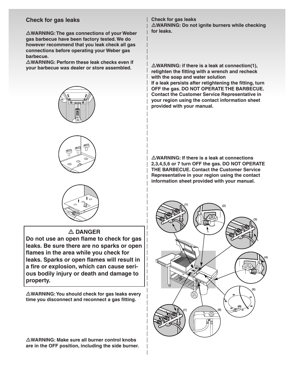 Check for gas leaks | weber 41081 User Manual | Page 17 / 34
