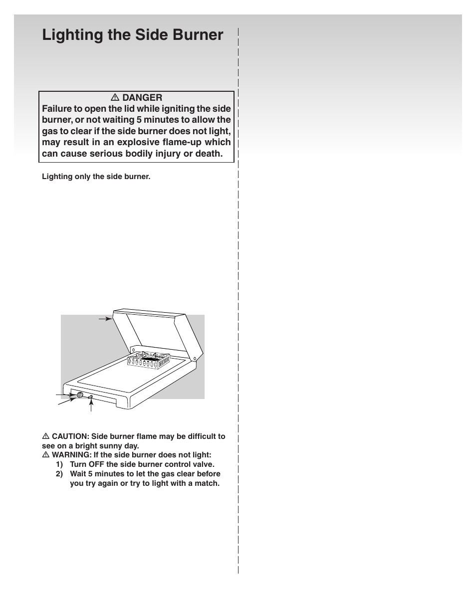 Lighting the side burner | weber 41081 User Manual | Page 21 / 34