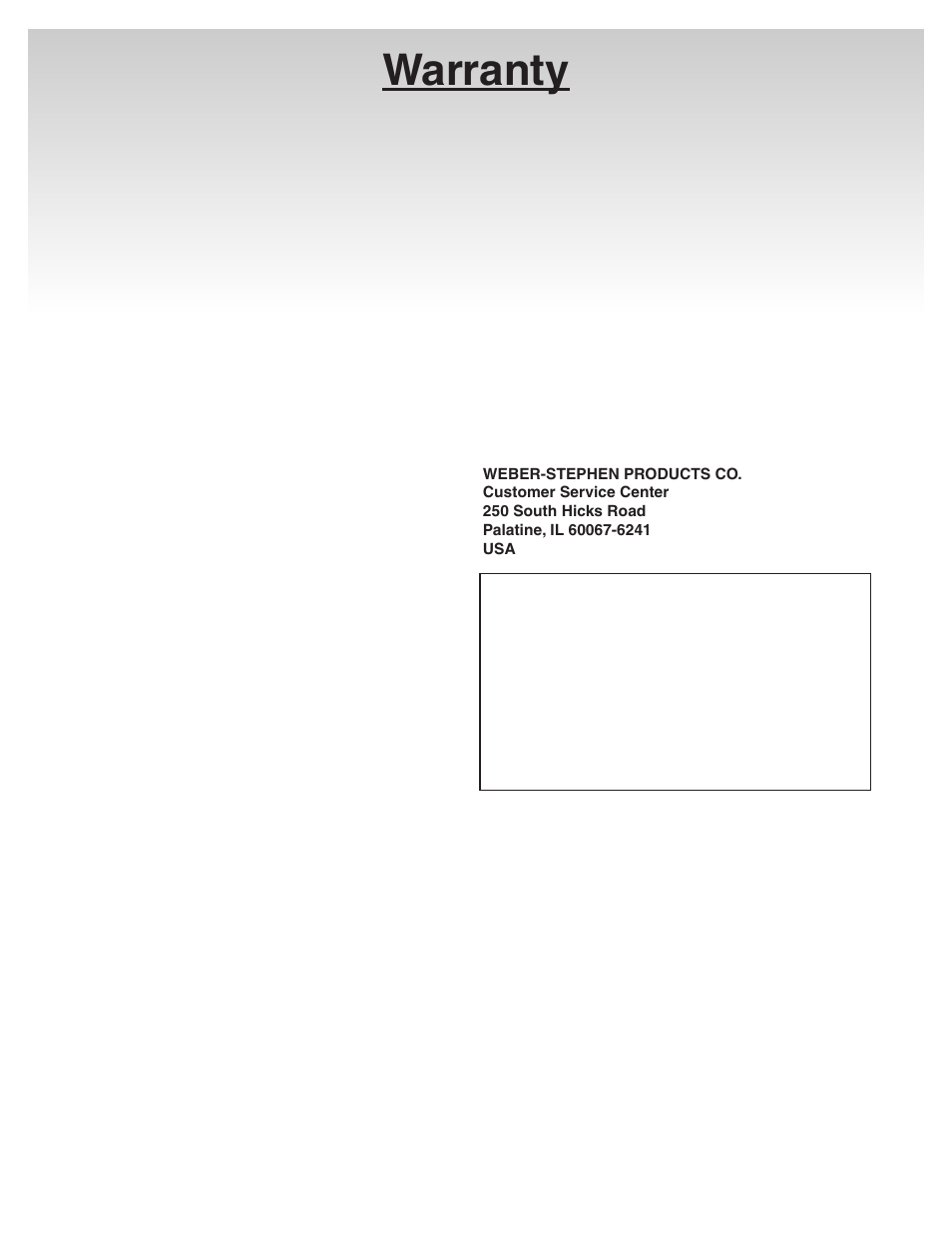 Warranty | weber 41081 User Manual | Page 3 / 34