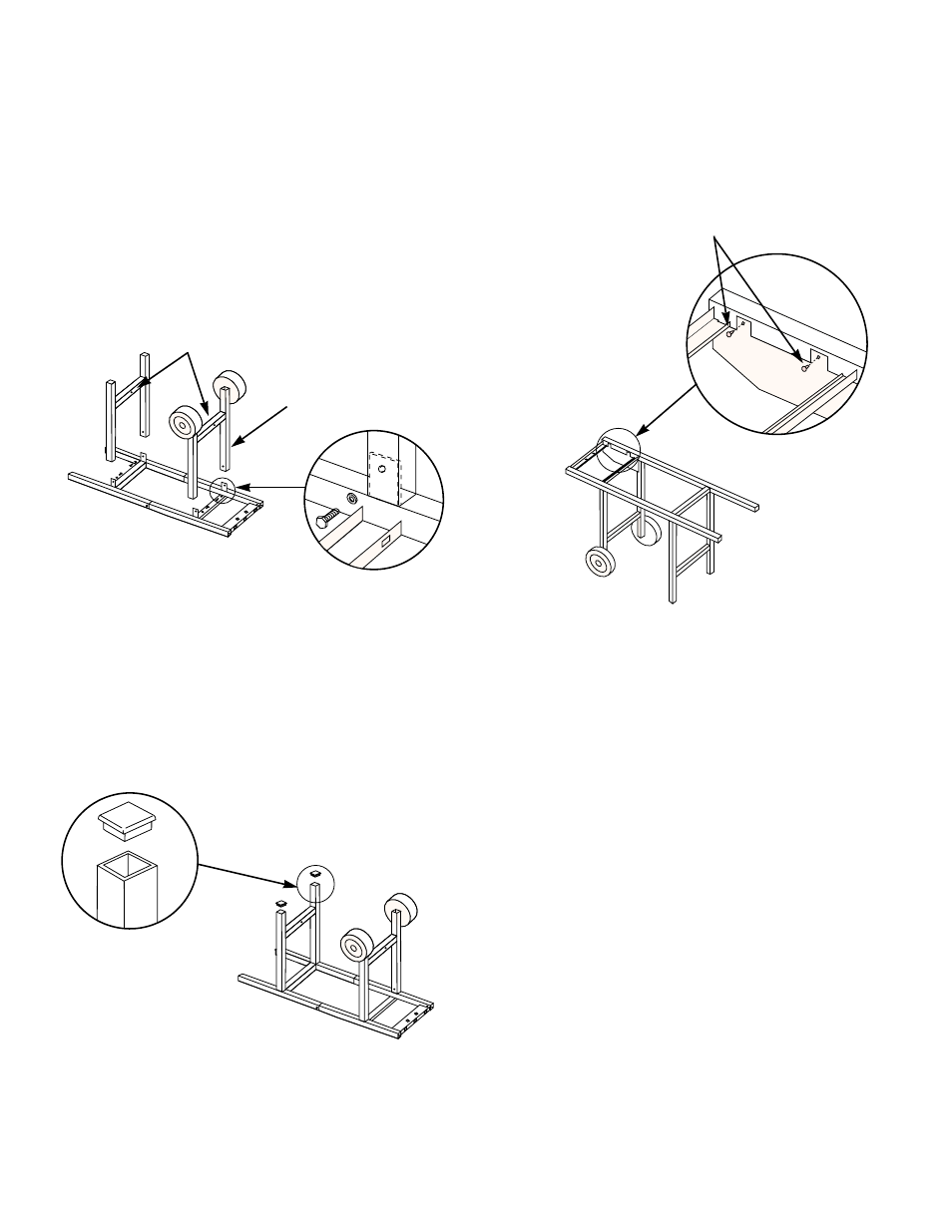 Continue frame assembly, Install tubing plugs, Add front panel | weber 900 LP User Manual | Page 11 / 36