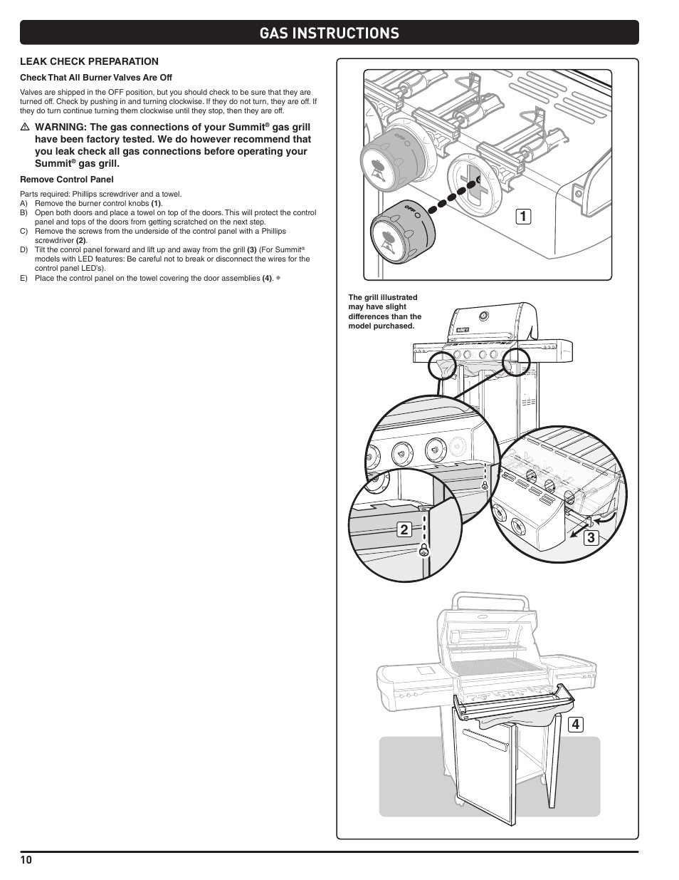 Gas instructions | weber Summit 56221 User Manual | Page 10 / 80