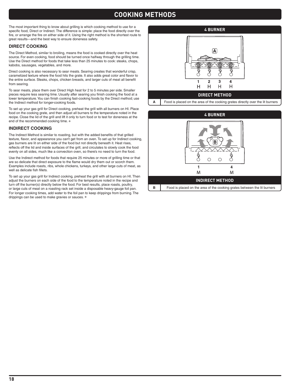 Cooking methods | weber Summit 56221 User Manual | Page 18 / 80