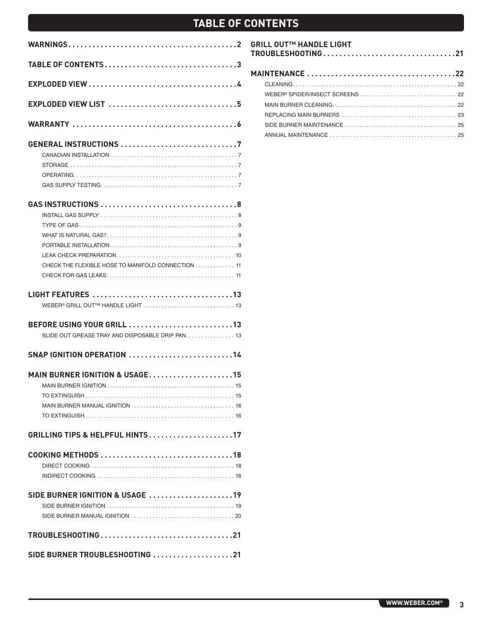 weber Summit 56221 User Manual | Page 3 / 80