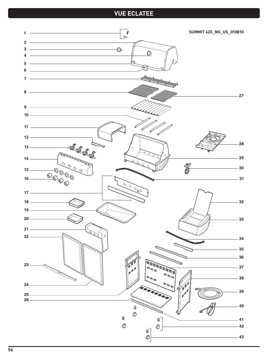 Vue eclatee | weber Summit 56221 User Manual | Page 56 / 80