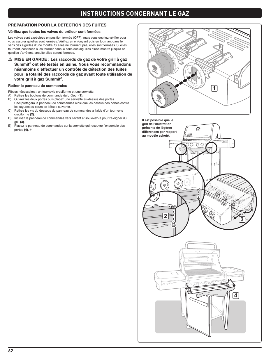 Instructions concernant le gaz | weber Summit 56221 User Manual | Page 62 / 80