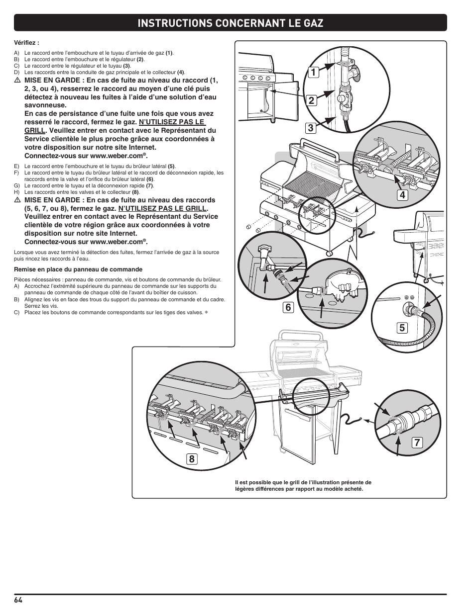 Instructions concernant le gaz | weber Summit 56221 User Manual | Page 64 / 80