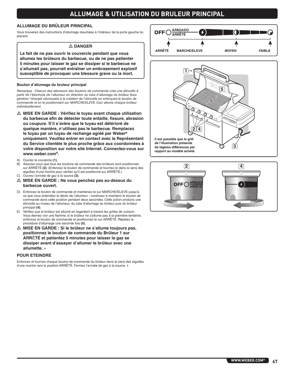 Allumage & utilisation du bruleur principal | weber Summit 56221 User Manual | Page 67 / 80