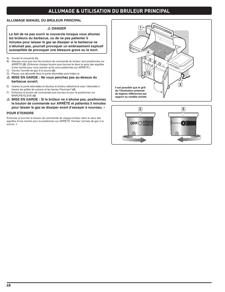 Allumage & utilisation du bruleur principal | weber Summit 56221 User Manual | Page 68 / 80