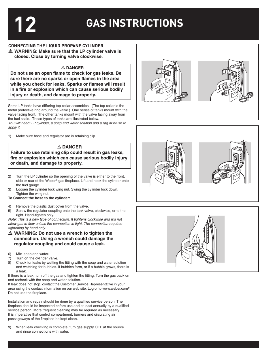 Gas instructions | weber 43028 User Manual | Page 12 / 20