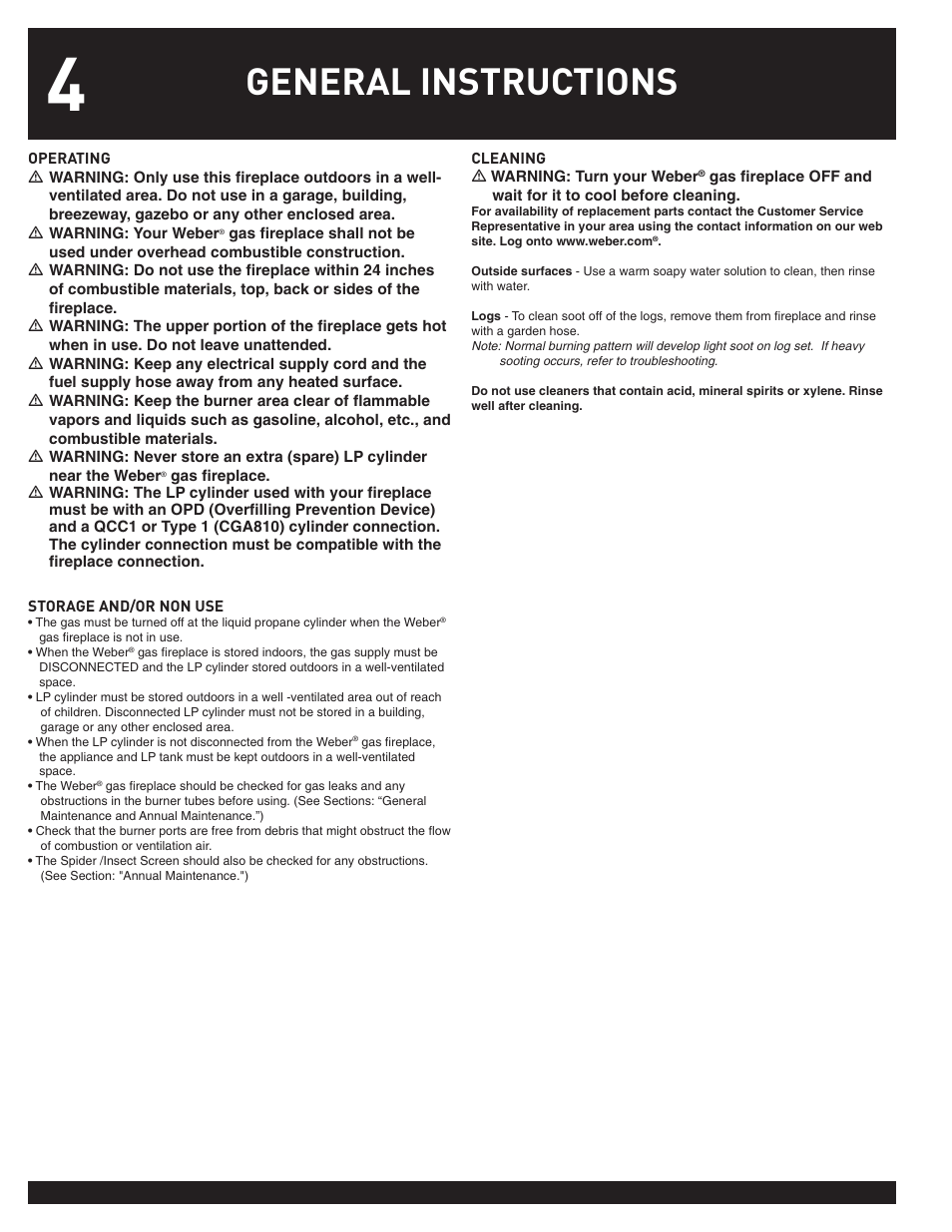 General instructions | weber 43028 User Manual | Page 4 / 20