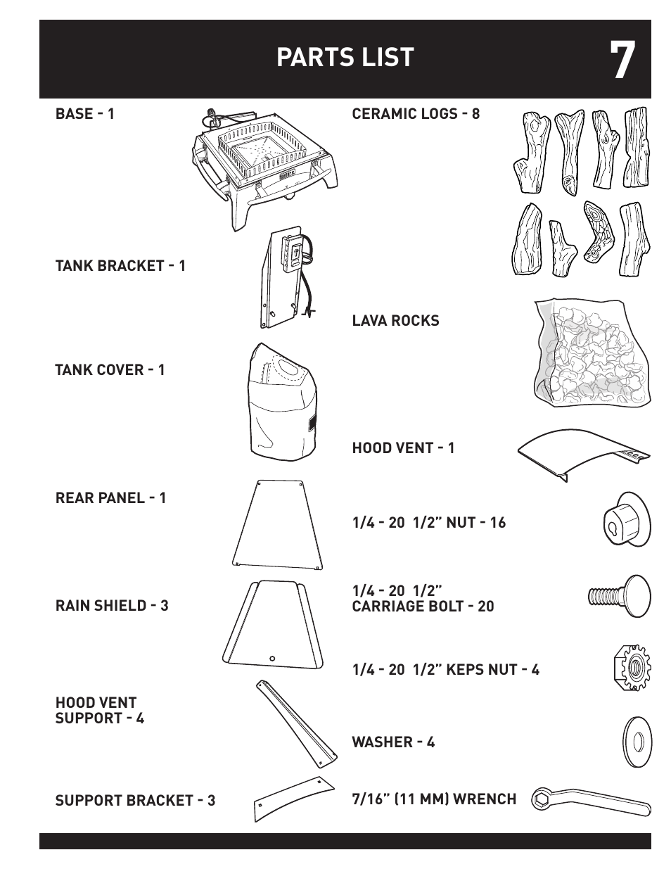 Parts list | weber 43028 User Manual | Page 7 / 20