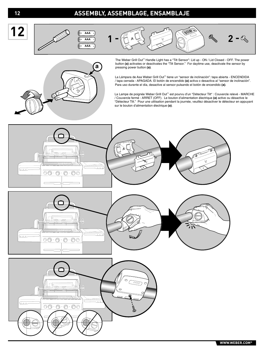 Assembly, assemblage, ensamblaje | weber 89559 User Manual | Page 12 / 84