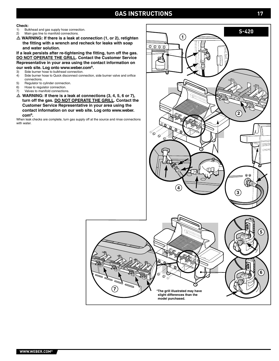 Gas instructions, S-420 | weber 89559 User Manual | Page 17 / 84
