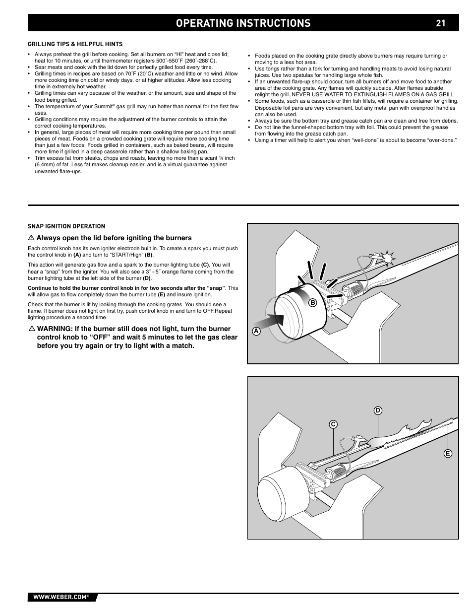 Operating instructions | weber 89559 User Manual | Page 21 / 84