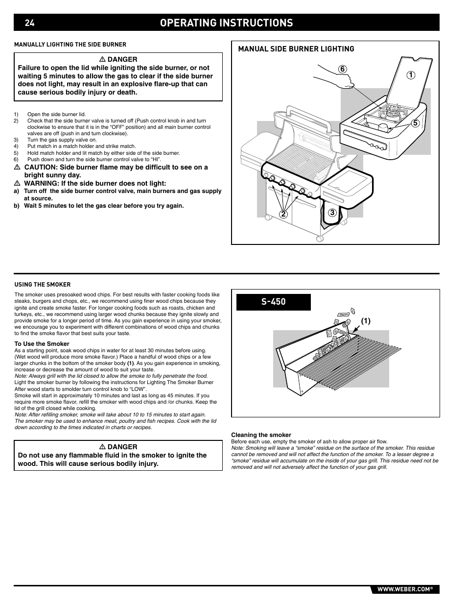 Operating instructions, S-450 | weber 89559 User Manual | Page 24 / 84