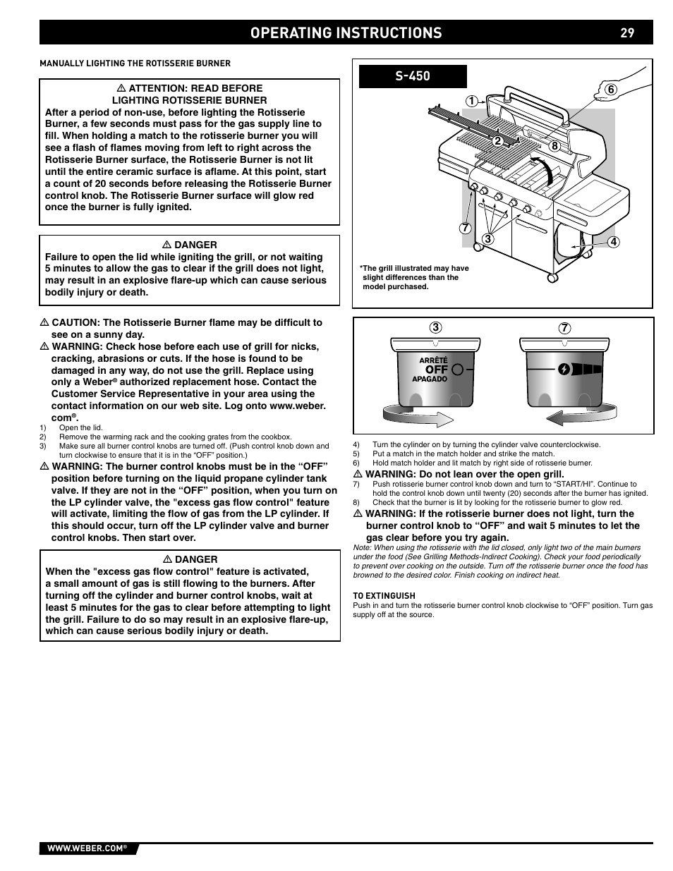 Operating instructions, S-450 | weber 89559 User Manual | Page 29 / 84