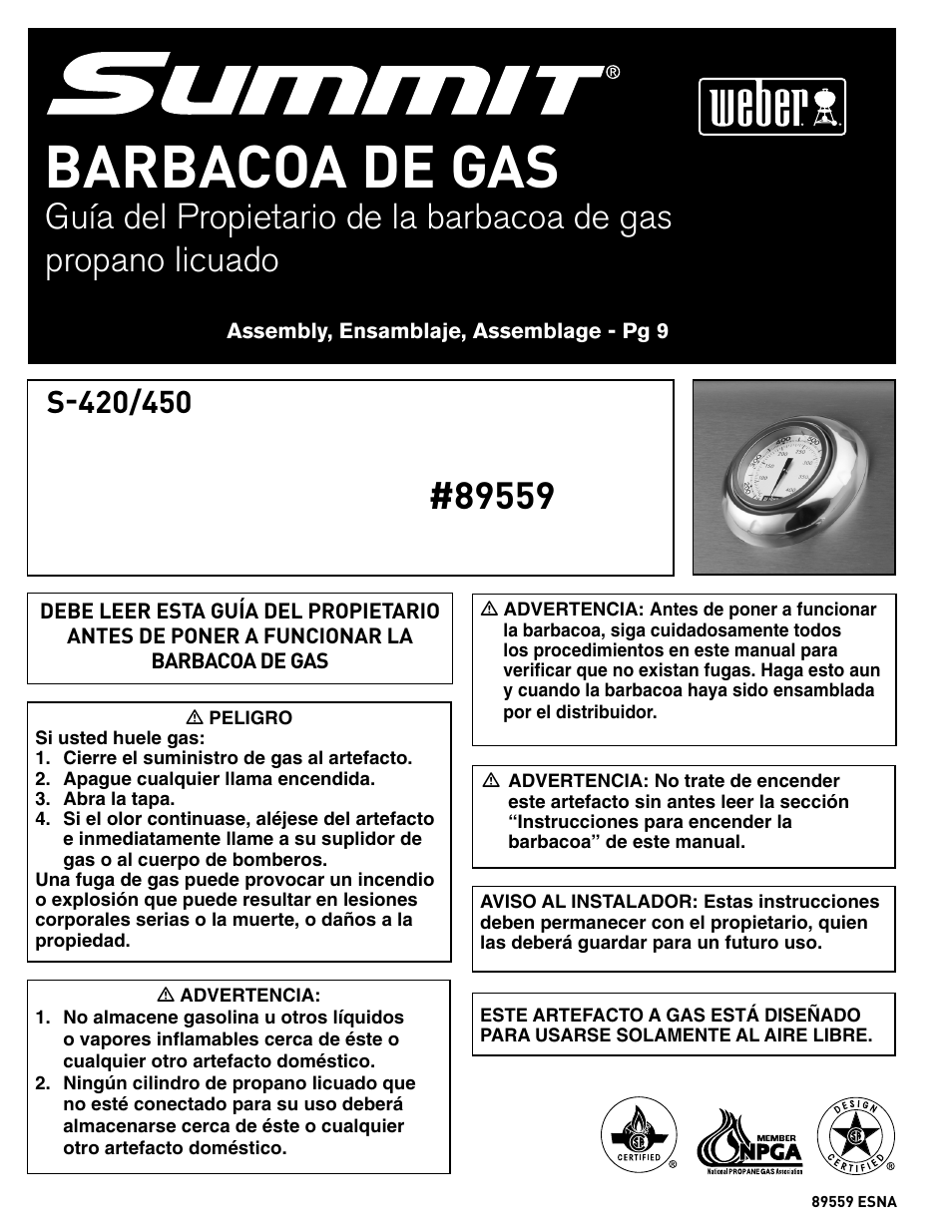 Barbacoa de gas | weber 89559 User Manual | Page 34 / 84