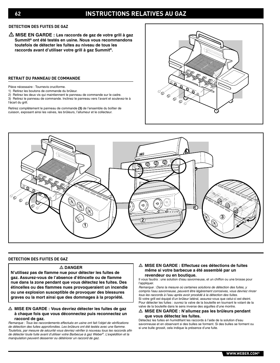 Instructions relatives au gaz | weber 89559 User Manual | Page 62 / 84