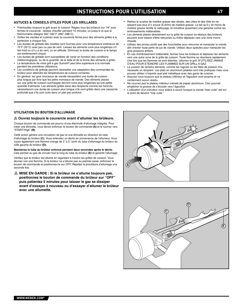 Instructions pour l’utilisation | weber 89559 User Manual | Page 67 / 84