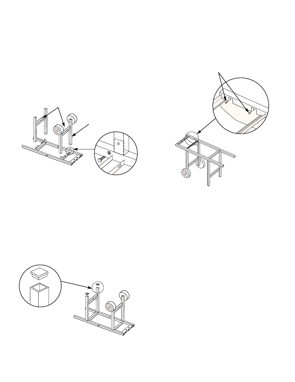 Continue frame assembly, Install tubing plugs, Add front panel | weber Spirit 98567 User Manual | Page 11 / 36