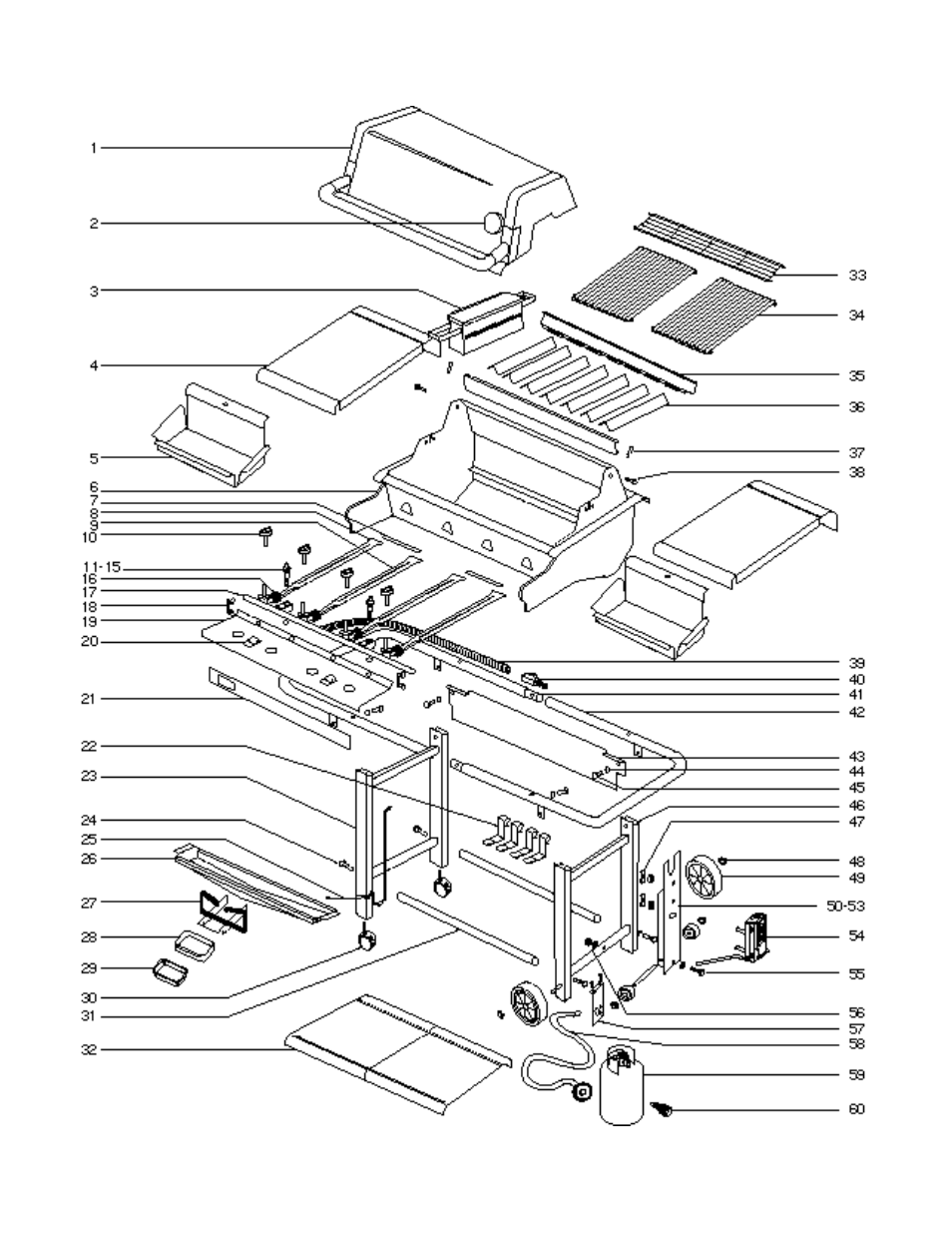 Exploded view for the summit 425 lp | weber SUMMIT 425 User Manual | Page 16 / 20