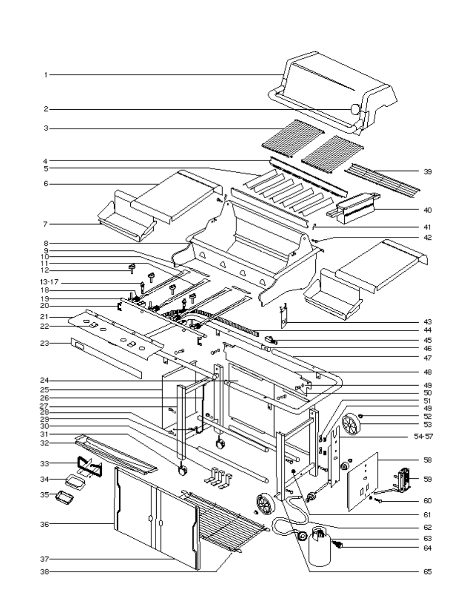 Exploded view for the summit 450 lp | weber SUMMIT 425 User Manual | Page 18 / 20