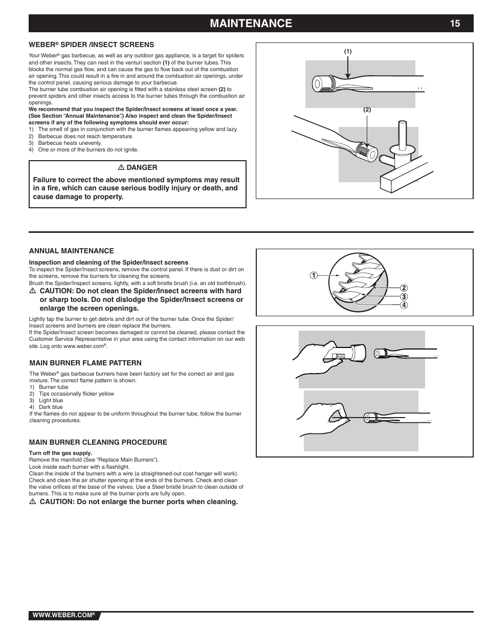 Maintenance | weber 89838 User Manual | Page 15 / 48
