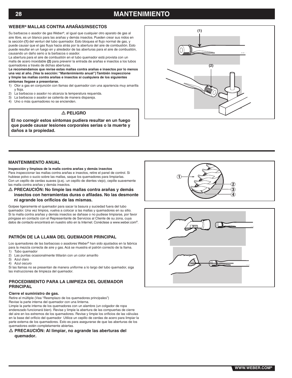 Mantenimiento | weber 89838 User Manual | Page 28 / 48
