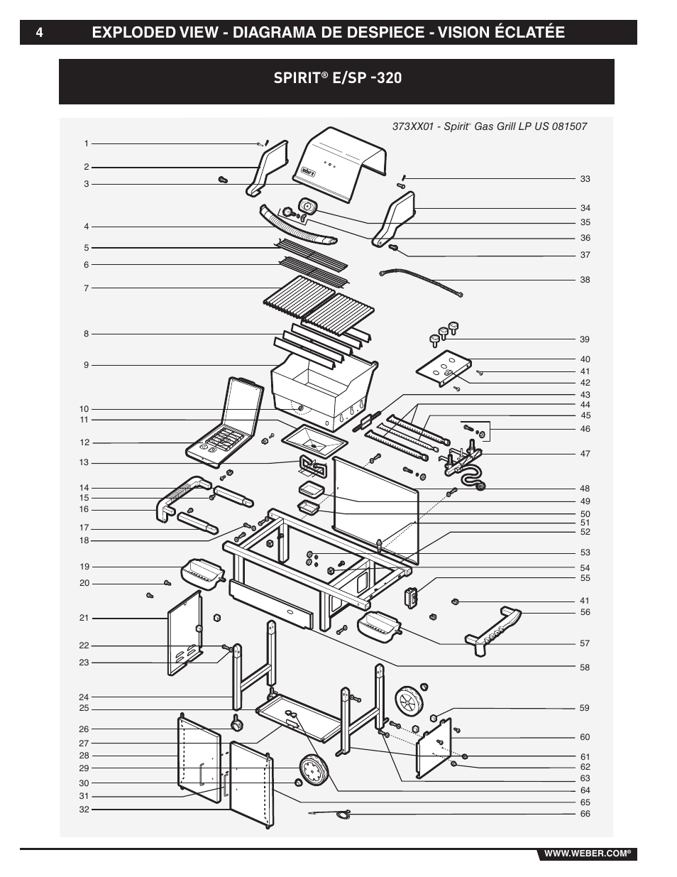 E/sp -320 | weber 89838 User Manual | Page 4 / 48