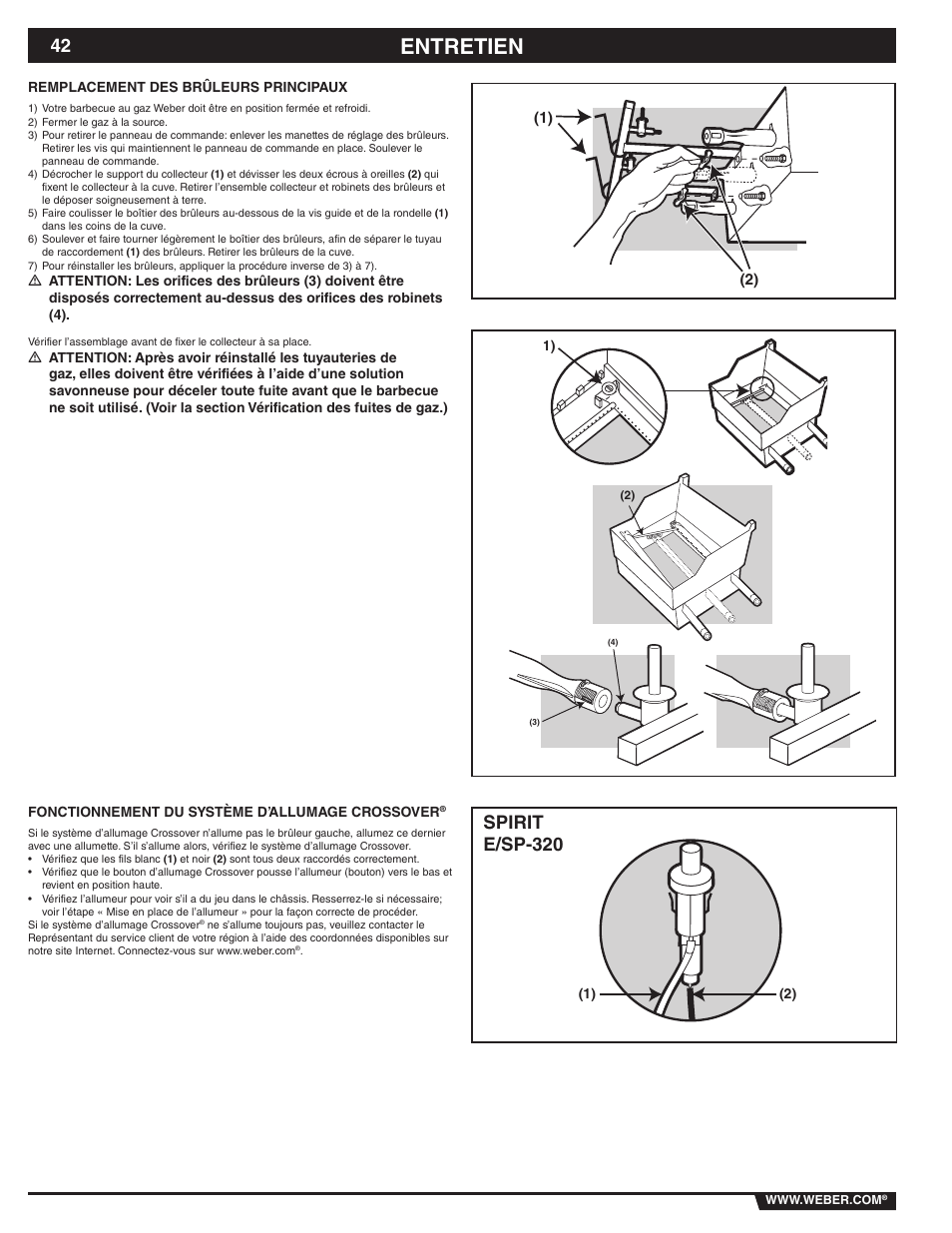 Entretien, Spirit e/sp-320 | weber 89838 User Manual | Page 42 / 48
