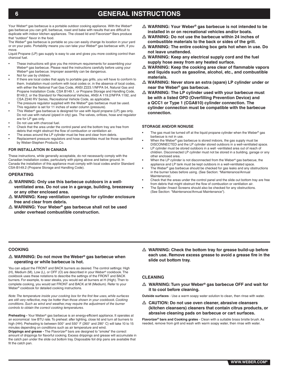 General instructions | weber 89838 User Manual | Page 6 / 48