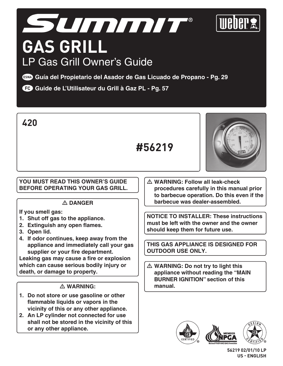 weber Summit 56219 User Manual | 84 pages
