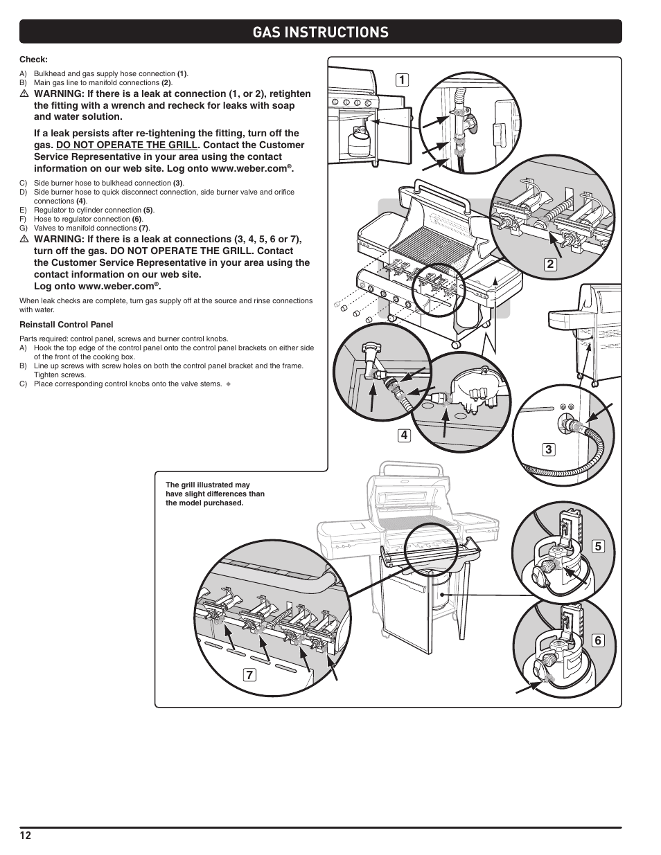 Gas instructions | weber Summit 56219 User Manual | Page 12 / 84