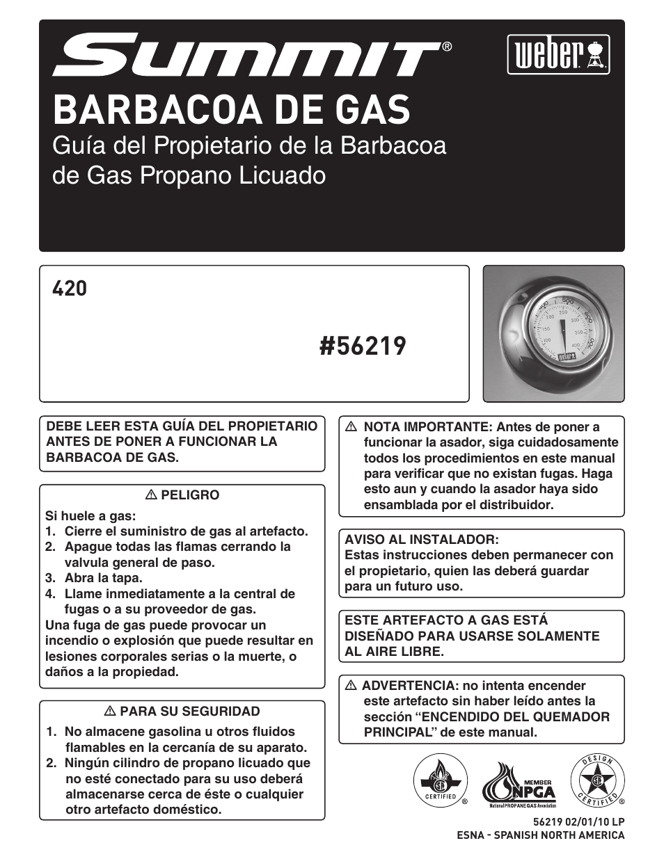 Barbacoa de gas | weber Summit 56219 User Manual | Page 29 / 84