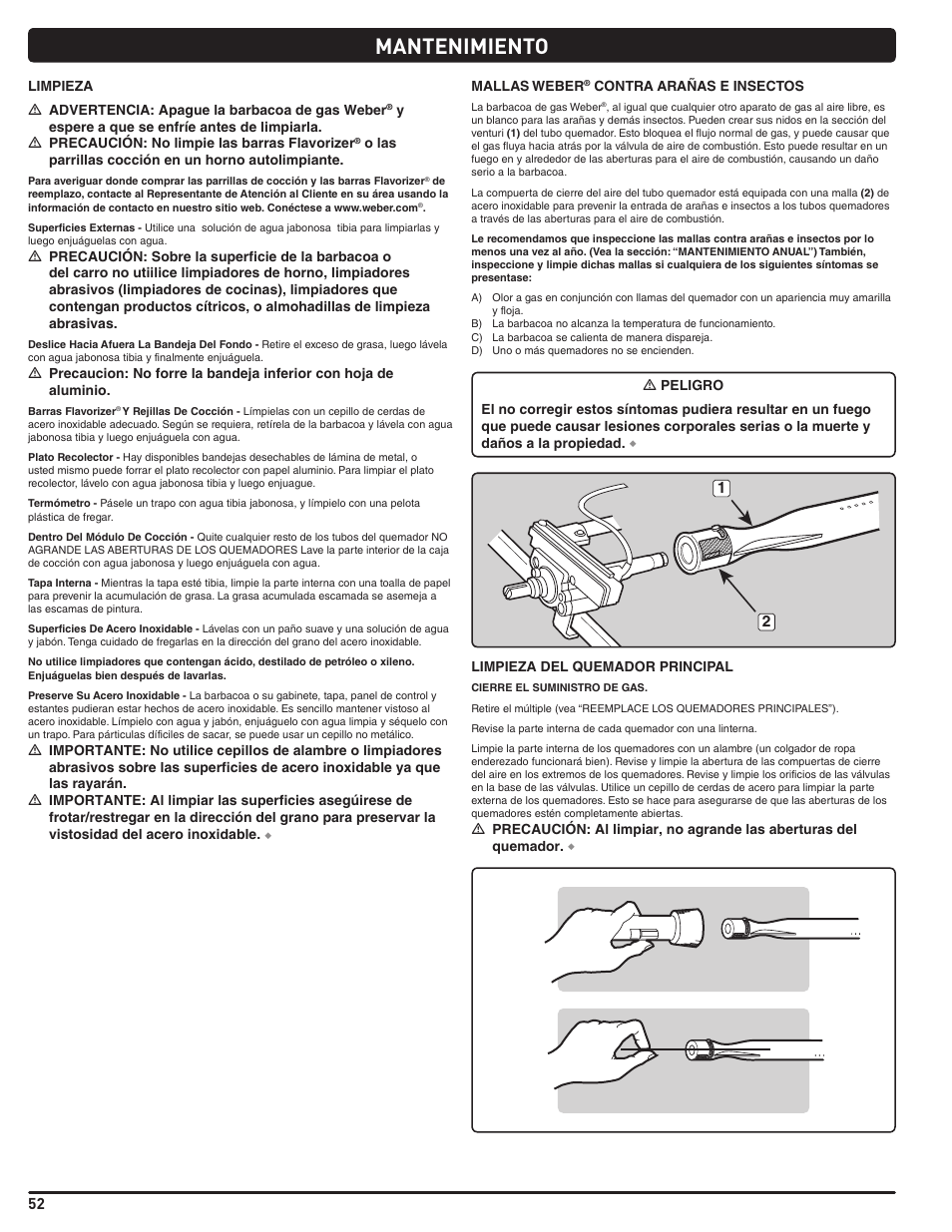 Mantenimiento | weber Summit 56219 User Manual | Page 52 / 84