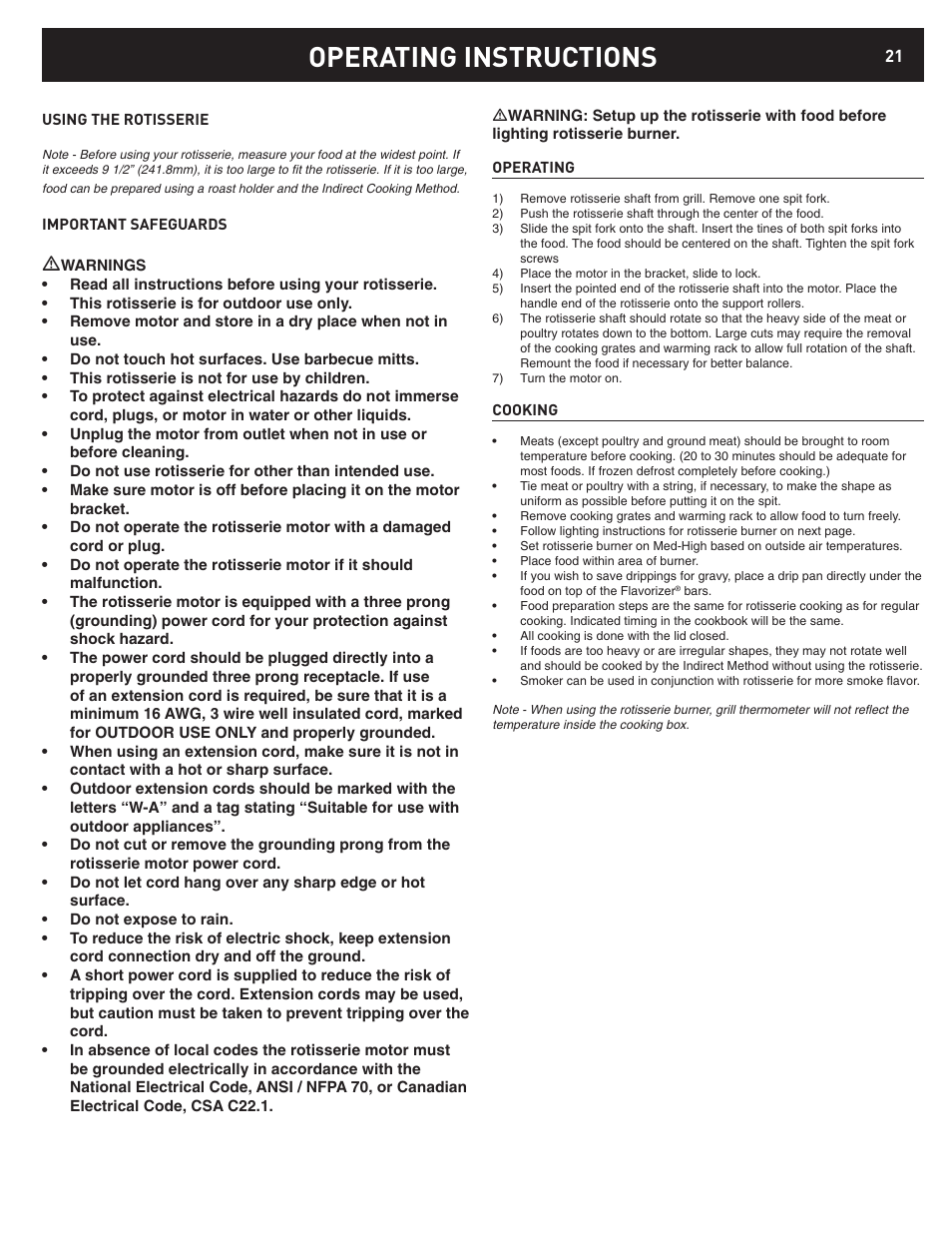 Operating instructions | weber 42372 User Manual | Page 21 / 32