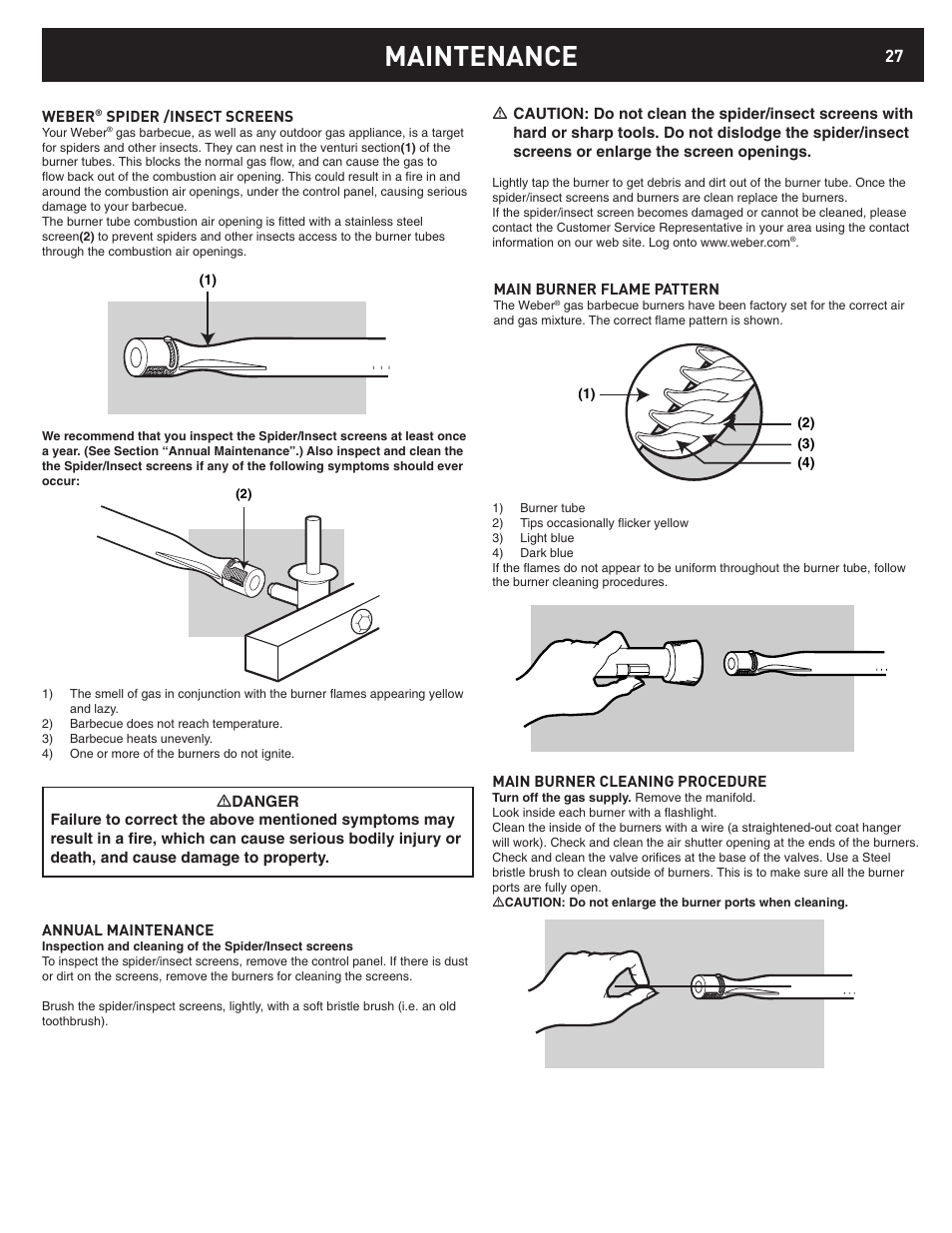 Maintenance | weber 42372 User Manual | Page 27 / 32